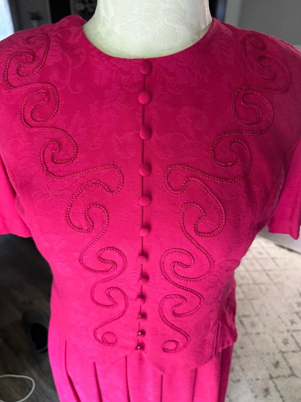 Vintage Floral Pink Dress